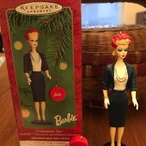 2000 Hallmark Barbie Ornament Commuter Set